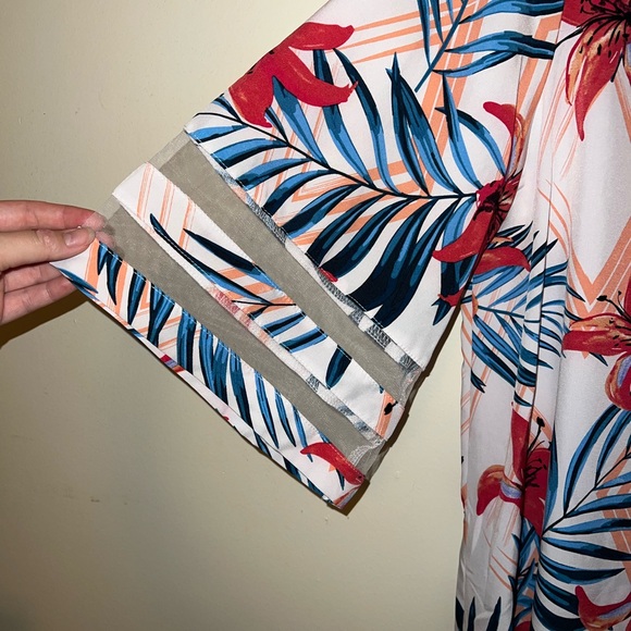 Pink and Blue Floral Dress NWOT - Picture 3 of 6